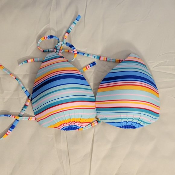 COLORFUL STRIPED BIKINI TOP - Picture 3 of 7